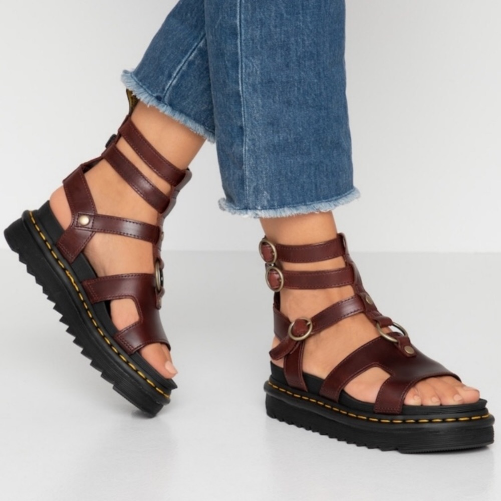 Dr. Martens Maroon Adaria Gladiator Sandal
